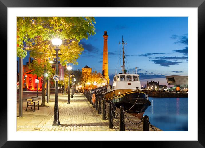 Evening at Hartley Quay in Liverpool Framed Mounted Print by Slawek Staszczuk
