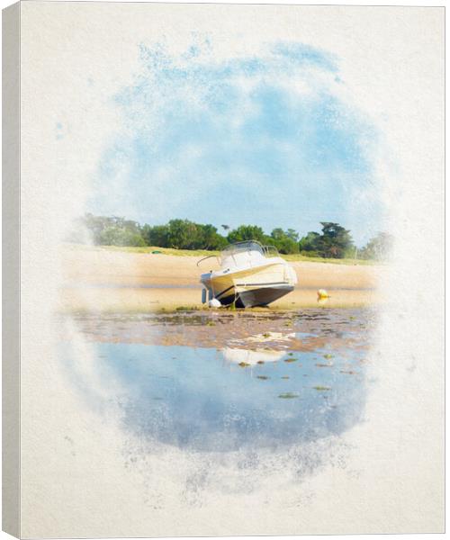 Sand Sea Boat Isle Canvas Print by youri Mahieu