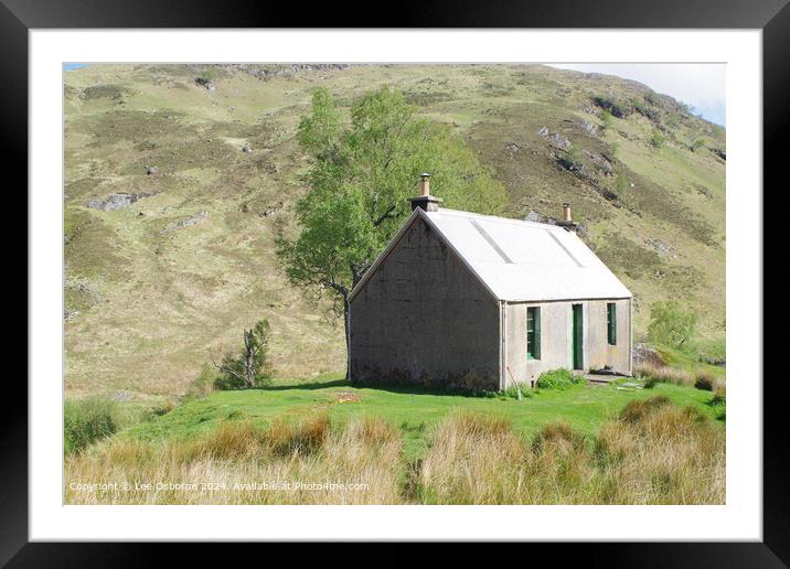 Staoineag Bothy, Corrour Landscape Framed Mounted Print by Lee Osborne