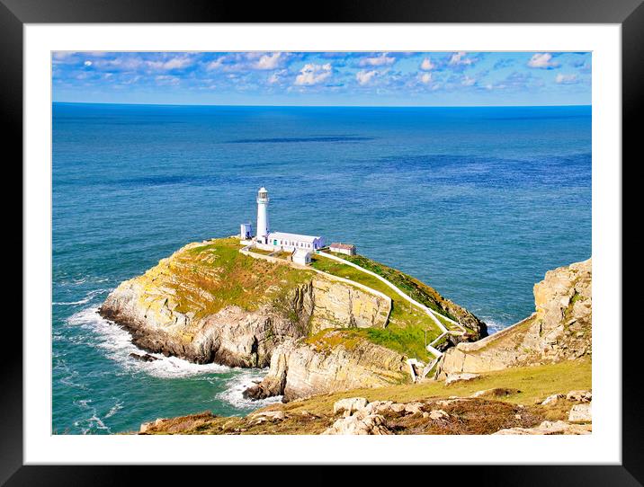 Souyh Stack Lighthouse Framed Mounted Print by chris hyde