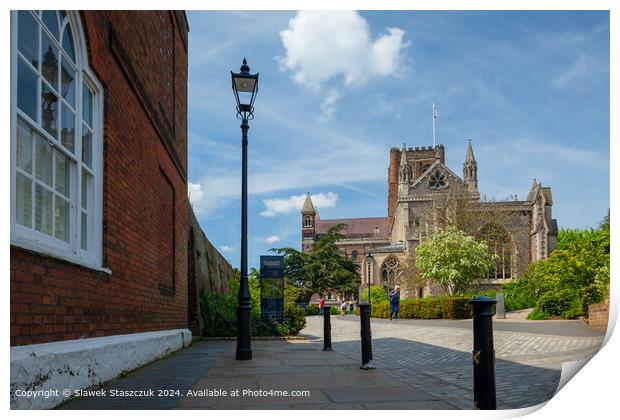Cathedral St Albans from Sumpter Yard  Print by Slawek Staszczuk