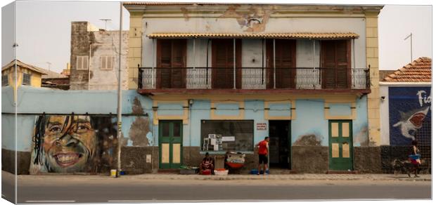 Street Life Cape Verde Canvas Print by David French