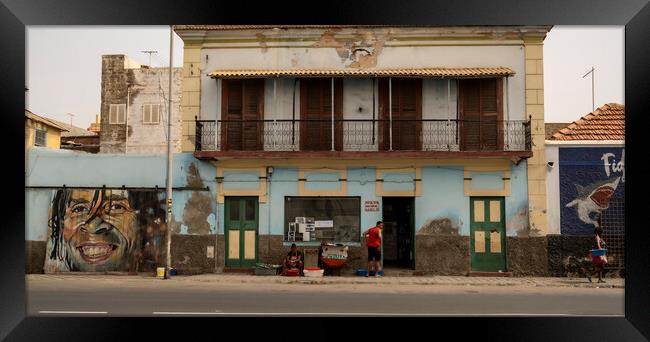 Street Life Cape Verde Framed Print by David French