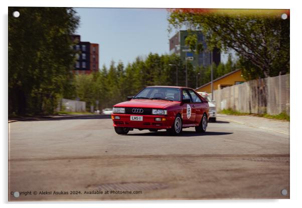 Colourful Audi Vintage Car Rally  Acrylic by Aleksi Asukas