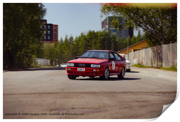 Colourful Audi Vintage Car Rally  Print by Aleksi Asukas