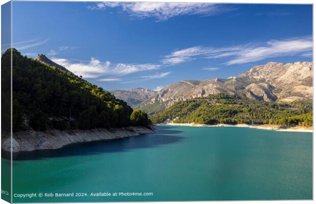 Reservoir in the mountains at Guadalest Canvas Print by Rob Barnard