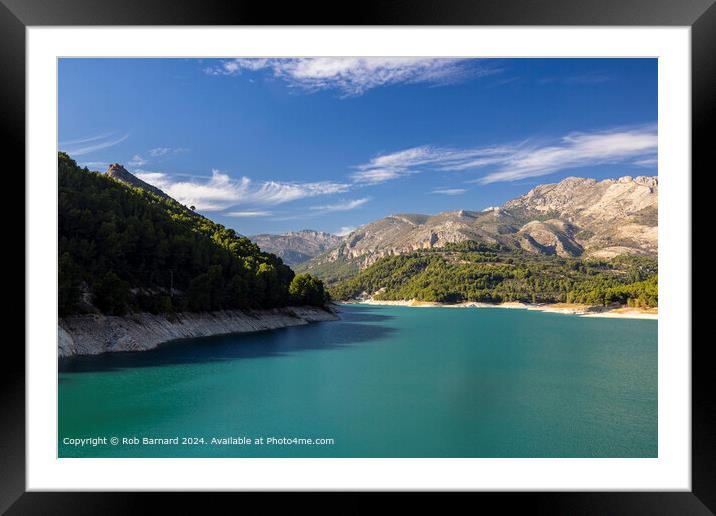 Reservoir in the mountains at Guadalest Framed Mounted Print by Rob Barnard