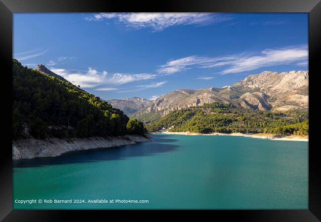 Reservoir in the mountains at Guadalest Framed Print by Rob Barnard