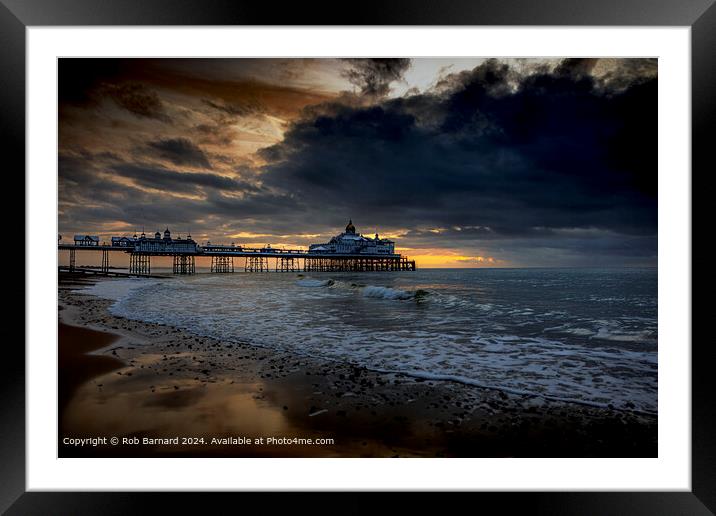 Sunrise Pier Storm, Eastbourne Framed Mounted Print by Rob Barnard