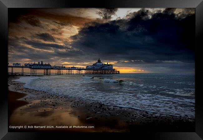 Sunrise Pier Storm, Eastbourne Framed Print by Rob Barnard