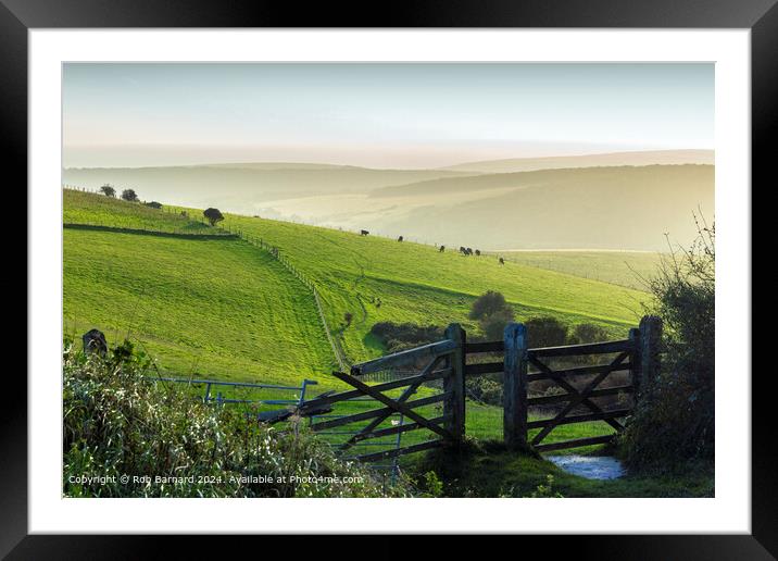South Downs Gate Landscape Framed Mounted Print by Rob Barnard