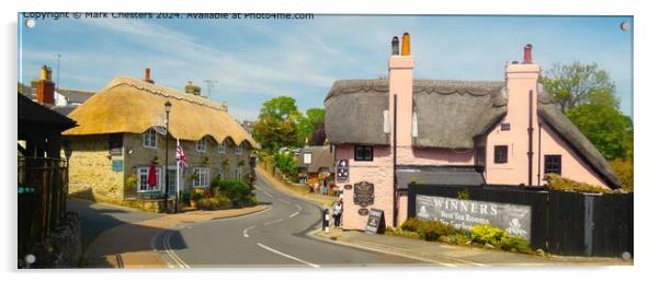 Shanklin Old Village Thatched Street Acrylic by Mark Chesters