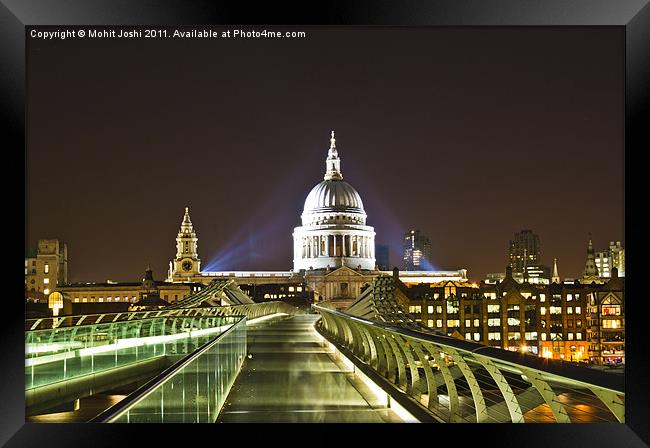 St Paul's from Millennium Bridge, London Framed Print by Mohit Joshi