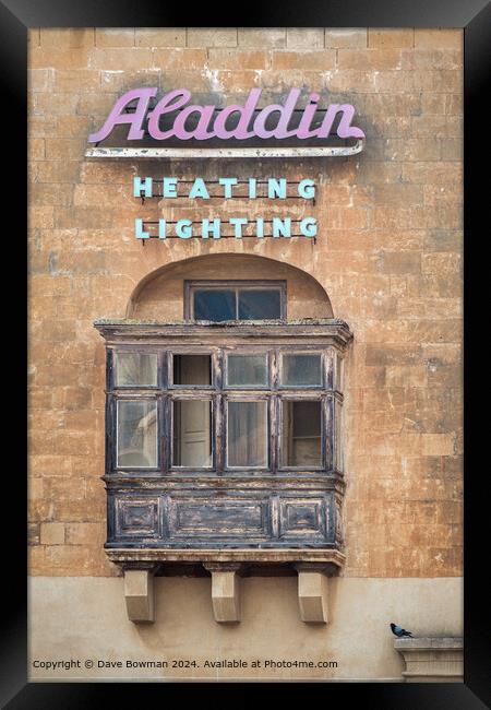 Aladdin Heating Lighting Framed Print by Dave Bowman
