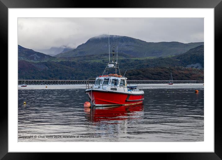 Barmouth Seascape Boat Framed Mounted Print by Clive Wells