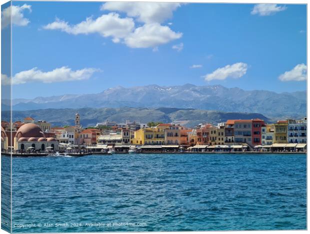 Chania, Harbour Crete  Canvas Print by Alan Smith