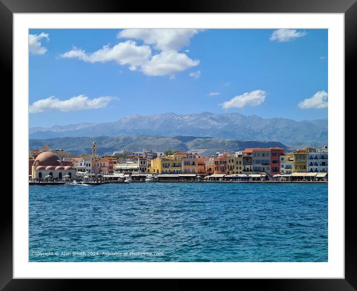 Chania, Harbour Crete  Framed Mounted Print by Alan Smith