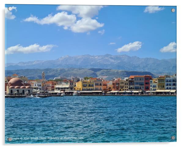 Chania, Harbour Crete  Acrylic by Alan Smith