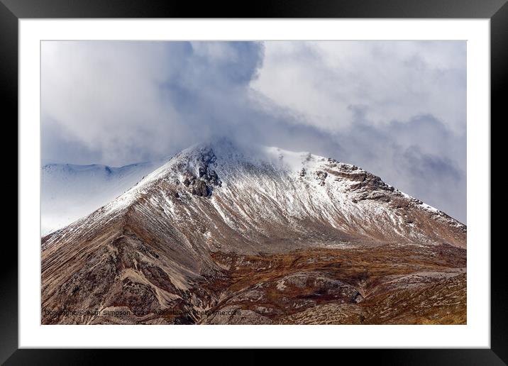 Snow-covered Beinn Eighe Landscape Framed Mounted Print by Alan Simpson