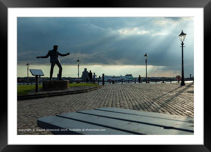Billy Fury on Liverpool Waterfront Framed Mounted Print by Slawek Staszczuk