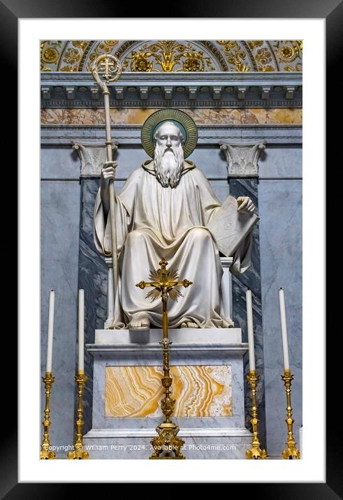Paul statue Paul Beyond The Walls Rome Italy Framed Mounted Print by William Perry