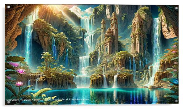 Atlantean Dreams 24- Waterscape Fantasy Art Acrylic by Dave Harnetty