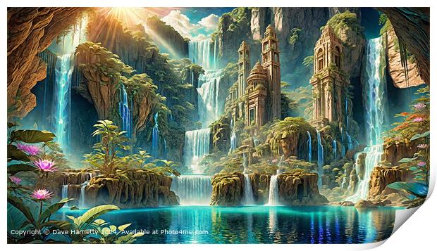 Atlantean Dreams 24- Waterscape Fantasy Art Print by Dave Harnetty