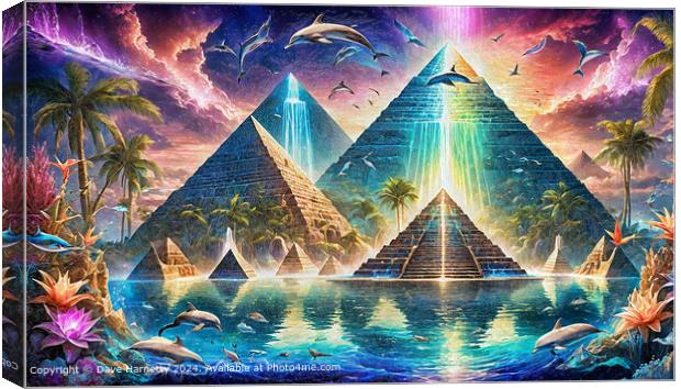 Mystical Atlantis Pyramids Canvas Print by Dave Harnetty