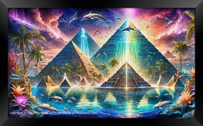 Mystical Atlantis Pyramids Framed Print by Dave Harnetty