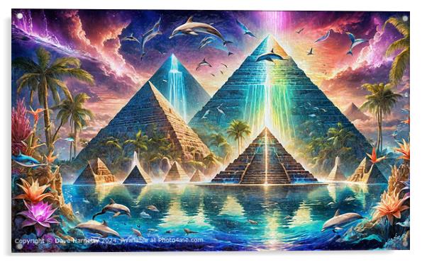 Mystical Atlantis Pyramids Acrylic by Dave Harnetty