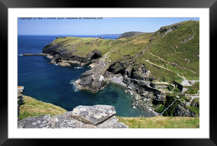 Tintagel Head Framed Mounted Print by Paul J. Collins