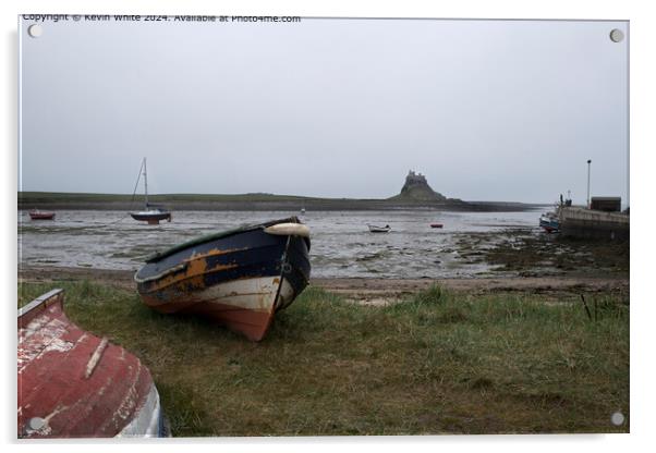 Lindisfarne Castle Holy Island Landscape Acrylic by Kevin White
