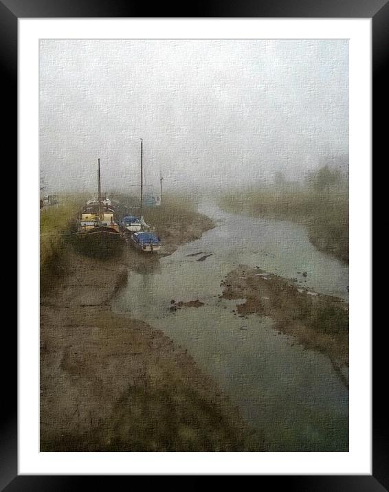 Foggy River Crouch Winter Scene Framed Mounted Print by Steve Painter