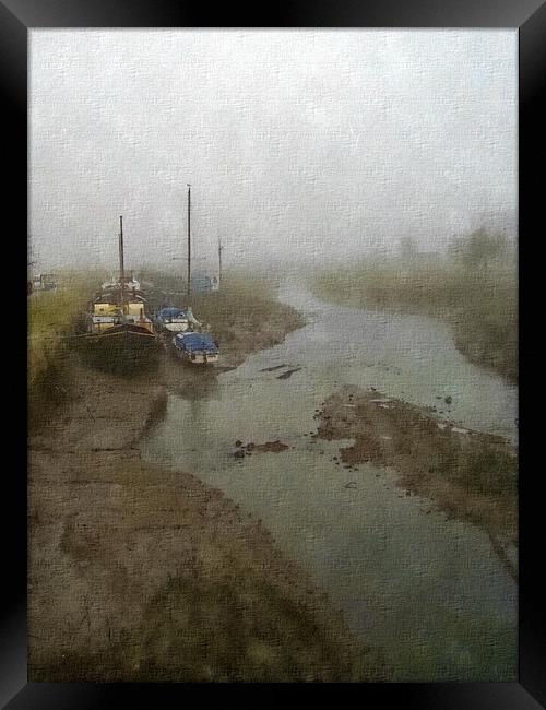 Foggy River Crouch Winter Scene Framed Print by Steve Painter