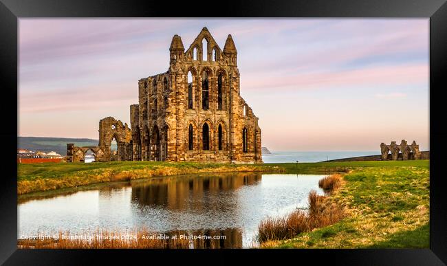 Whitby Abbey under a pastel sky Framed Print by Ironbridge Images