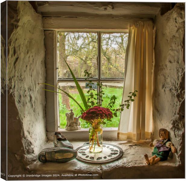 Stone cottage window  Canvas Print by Ironbridge Images