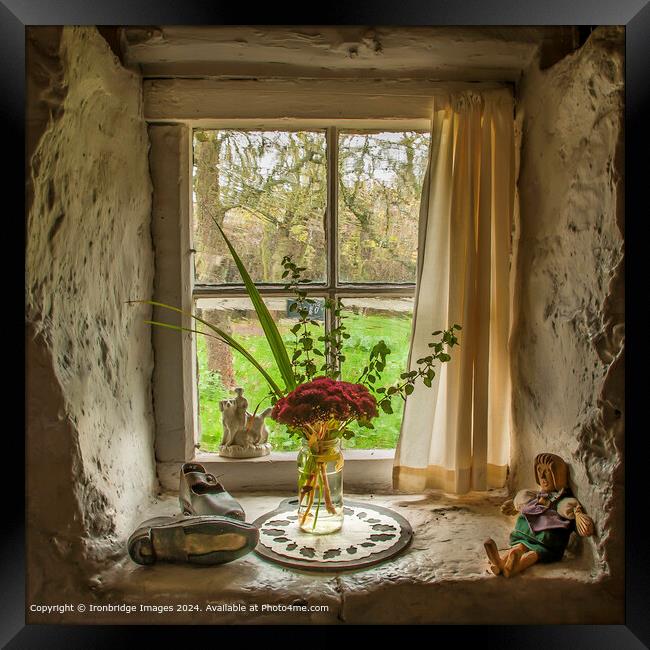 Stone cottage window  Framed Print by Ironbridge Images