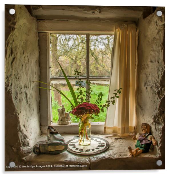 Stone cottage window  Acrylic by Ironbridge Images