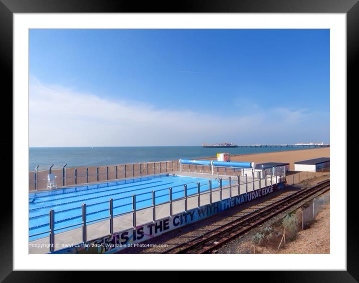 Sea Lanes Swimming Pool Brighton Framed Mounted Print by Beryl Curran