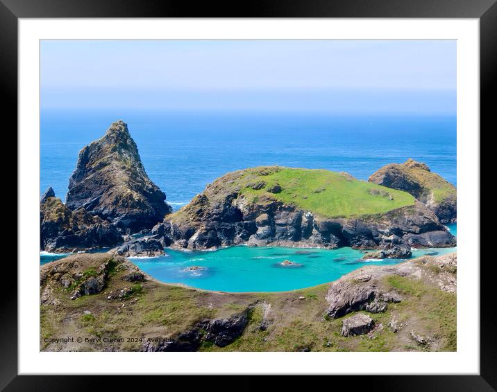 Kynance Cove Turquoise Waters Framed Mounted Print by Beryl Curran