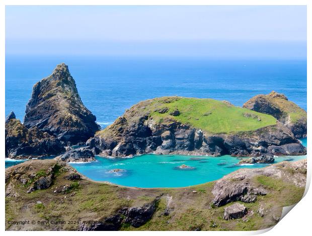 Kynance Cove Turquoise Waters Print by Beryl Curran