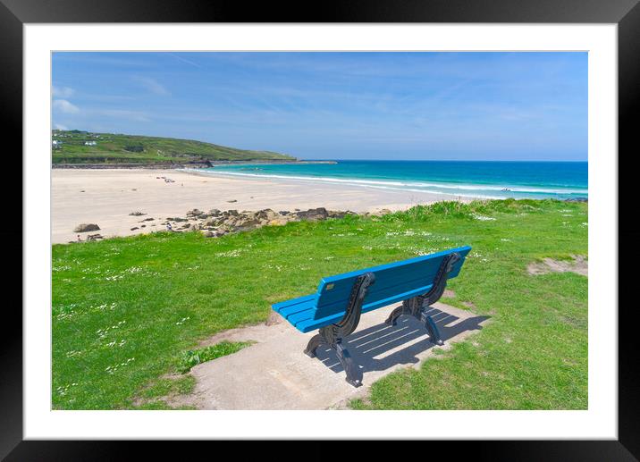 Porthmeor Beach St Ives Framed Mounted Print by Alison Chambers