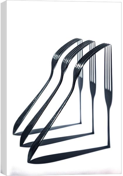 Shadows, Forks, Geometric Harmony Canvas Print by wilfred van Tilburg