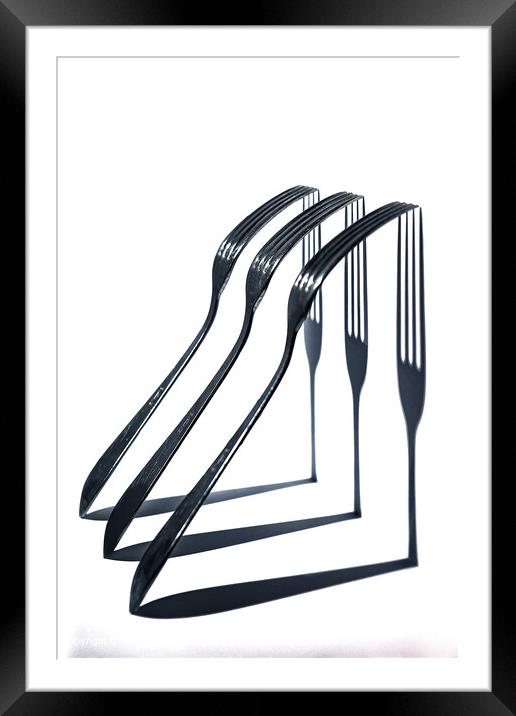 Shadows, Forks, Geometric Harmony Framed Mounted Print by wilfred van Tilburg