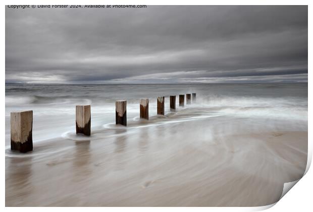 Stormy Findhorn Bay Seascape Print by David Forster