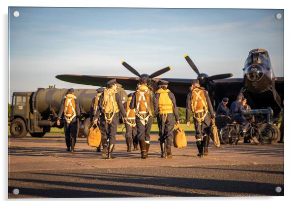 Lancaster Bomber Crew Acrylic by J Biggadike