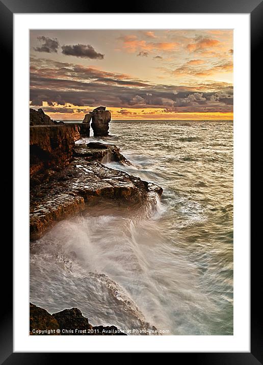 Sunset at the Rock Framed Mounted Print by Chris Frost
