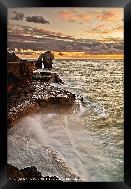 Sunset at the Rock Framed Print by Chris Frost