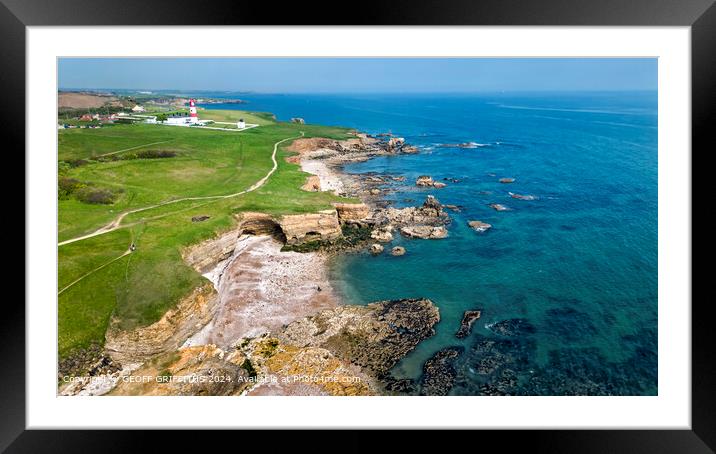 Souter Lighthouse Coast Landscape Framed Mounted Print by GEOFF GRIFFITHS