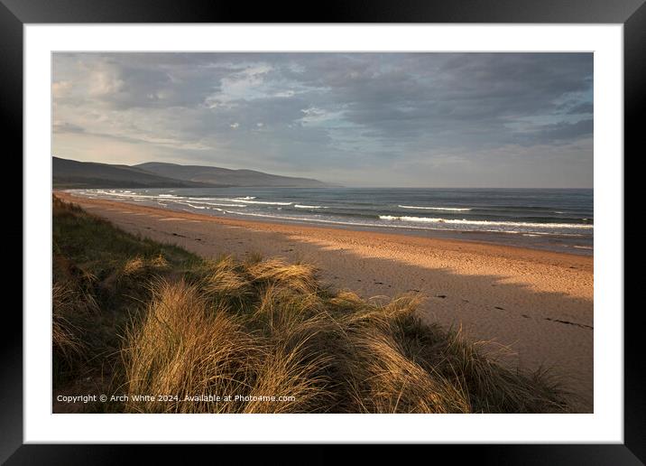 Brora Beach Sunset Reflection Framed Mounted Print by Arch White